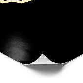 Poster Élégant Monogramme Or Reunion Famille Noir (Coin)