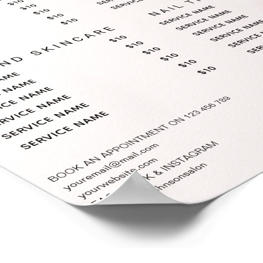 Poster Élégant Monogramme rose Or Marbre Agate Tarificati (Coin)