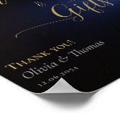 Poster Élégant Moody Black Dark Purple Eucalyptus Mariage (Coin)