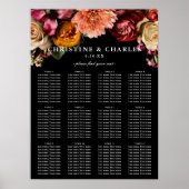 Poster Élégant + Moody Floral Mariage Chart (Devant)