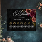 Poster Elégant Moody Muted Rust Bourgogne Ordre des événe