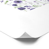 Poster Élégant motif floral violet Imprimer (Coin)
