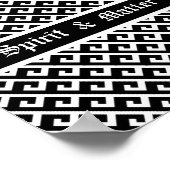 Poster Élégant Motif géométrique noir et blanc (Coin)
