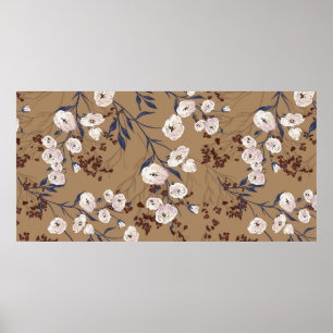 Poster Élégant motif graphique transparent avec branche r