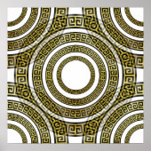 Poster Elégant Motif grec clé or Motif luxueux  (Devant)