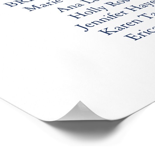 Poster Elegant Navy Calligraphy Wedding Program (Hoek)