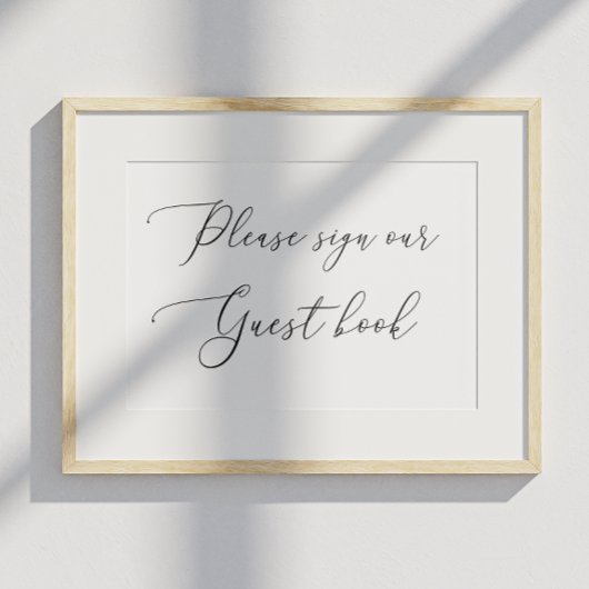 Poster Élégant nettoyage calligraphie Guest Book Mariage
