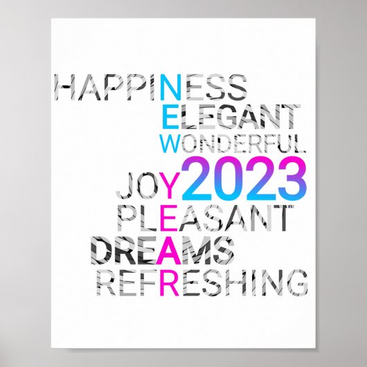 Poster elegant new year 2023 quotes sayings (Devant)