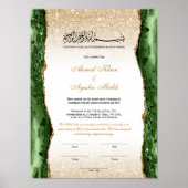Poster Elegant Nikkah Certificate Muslim Islamic Wedding (Devant)
