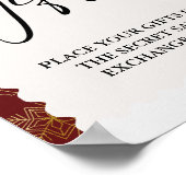 Poster Élégant Noël Secret Père Noël Cadeaux Échange (Coin)