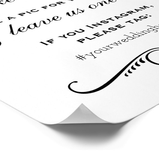 Poster Elégant noir attraper une Prop Mariage Photo Booth (Coin)