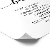 Poster Élégant noir Calligraphie Barre de donut signe (Coin)