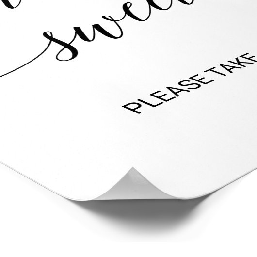 Poster Élégant noir calligraphie L'amour est doux signe (Coin)