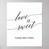 Poster Élégant noir calligraphie L'amour est doux signe (Devant)
