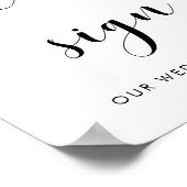 Poster Élégant noir et blanc S'il vous plaît signer signe (Coin)