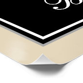 Poster Elégant, Noir, Faux Or 8ème anniversaire + Nom (Coin)