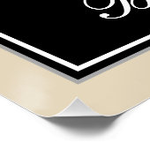 Poster Elégant, Noir, Faux Or 94ème Anniversaire + Nom (Coin)