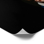 Poster Élégant noir noir blanc Monogramme Mariage photo (Coin)