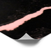 Poster Élégant Noir & Rose Marbre Clous Par "Nom" (Coin)