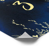 Poster Elégant numéro de table du soir (Coin)