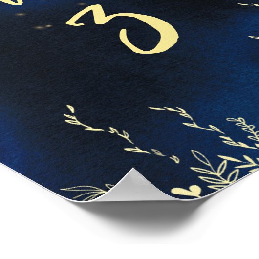 Poster Elégant numéro de table du soir (Coin)