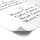 Poster Élégant Olive Greenery Organigramme alphabétique (Coin)