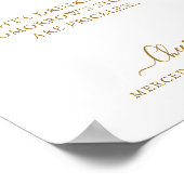 Poster Élégant Open Bar Gold Script Mariage personnalisé (Coin)