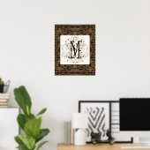 Poster Elégant or antique baroque monoque Mur Art (Bureau à domicile)