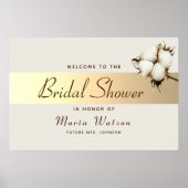 Poster Elégant or Fête des mariées Florale Bienvenue (Devant)