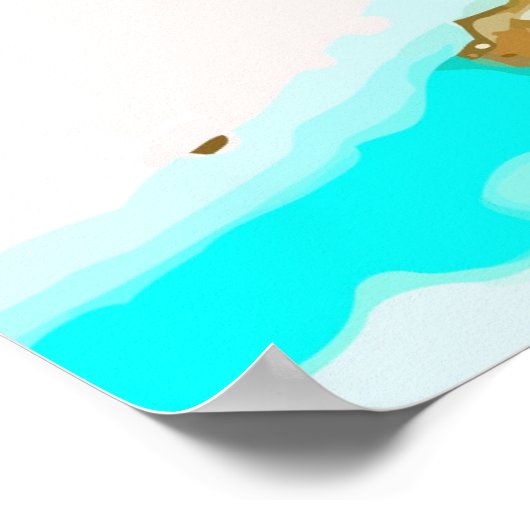 Poster Elégant or Fox marbre Monogramme Beauté Salon (Coin)