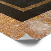 Poster Elégant or noir marbre de bienvenue mariage script (Coin)