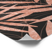 Poster Élégant or rose feuilles tropicaux (Coin)