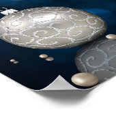 Poster Élégant ornement de Parties scintillant en argent  (Coin)