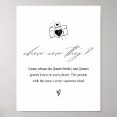 Poster Élégant Où Étaient-Ils Fête des mariées Jeu Signal (Devant)