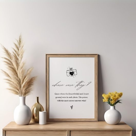 Poster Élégant Où Étaient-Ils Fête des mariées Jeu Signal