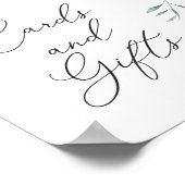 Poster Élégant panneau bleu bleu floral Cartes et cadeaux (Coin)