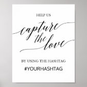Poster Élégant panneau « Capturez l'amour » en calligraph (Devant)