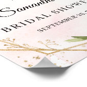 Poster Elégant panneau d'accueil fleuri bordeaux et borde (Coin)