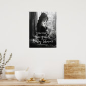 Poster Élégant panneau d'accueil photo baby shower (Cuisine)