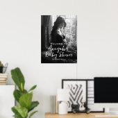 Poster Élégant panneau d'accueil photo baby shower (Bureau à domicile)