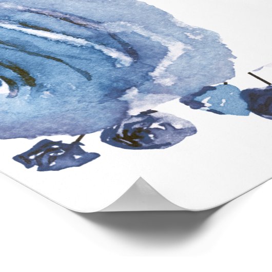 Poster Élégant panneau de Baby shower d'accueil Floral Bl (Coin)