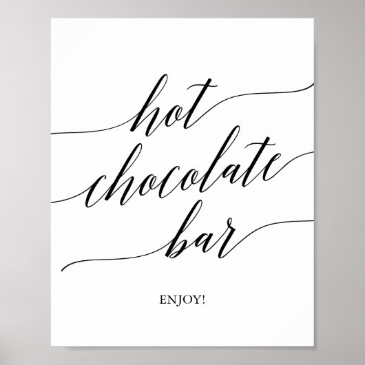 Poster Élégant panneau de bar de chocolat chaud calligrap (Devant)
