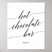 Poster Élégant panneau de bar de chocolat chaud en callig (Devant)