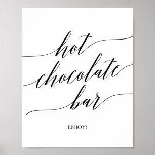 Poster Élégant panneau de bar de chocolat chaud en callig