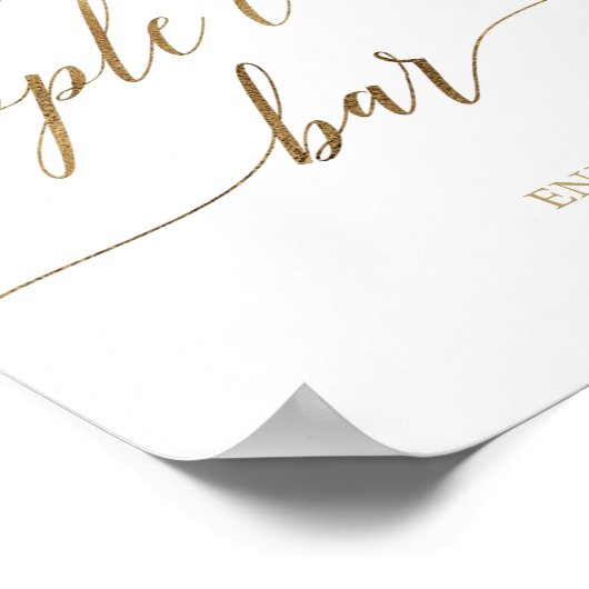 Poster Élégant panneau de bar de cidre de pomme chaud en (Coin)