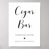Poster Elégant panneau de barre de cigar noir et blanc Ma (Devant)