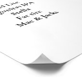 Poster Élégant panneau de barre de mariage (Coin)