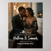 Poster Élégant panneau de bienvenue de la fête de fiançai (Devant)