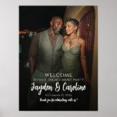 Poster Élégant panneau de bienvenue de la fête de fiançai (Devant)