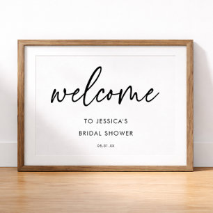 Poster Élégant Panneau de Bienvenue pour une Baby Shower